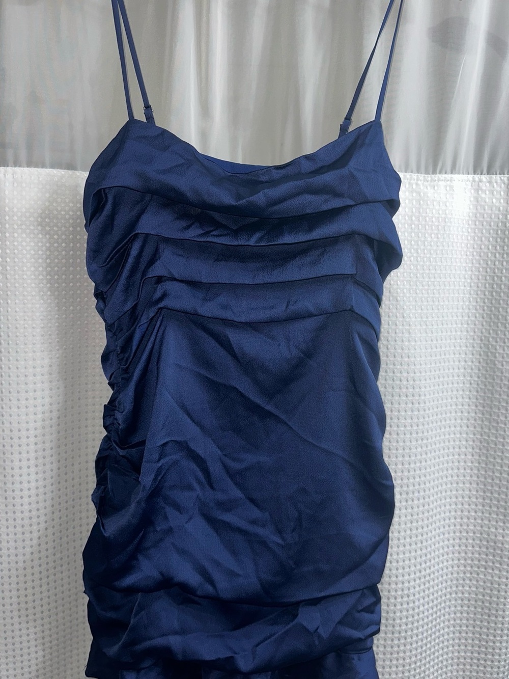 Navy Ruffled Cocktail Babydoll Mini Dress Coquette Girly Fairycore Party Dress